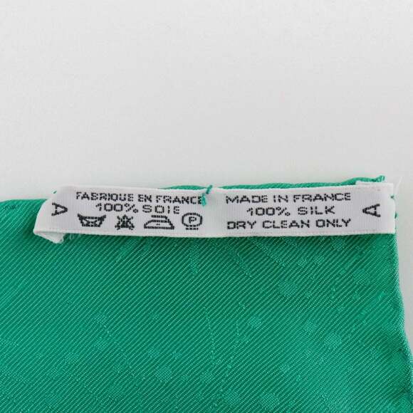 HERMES Authentic Green Silk Scarf - Picture 8 of 9